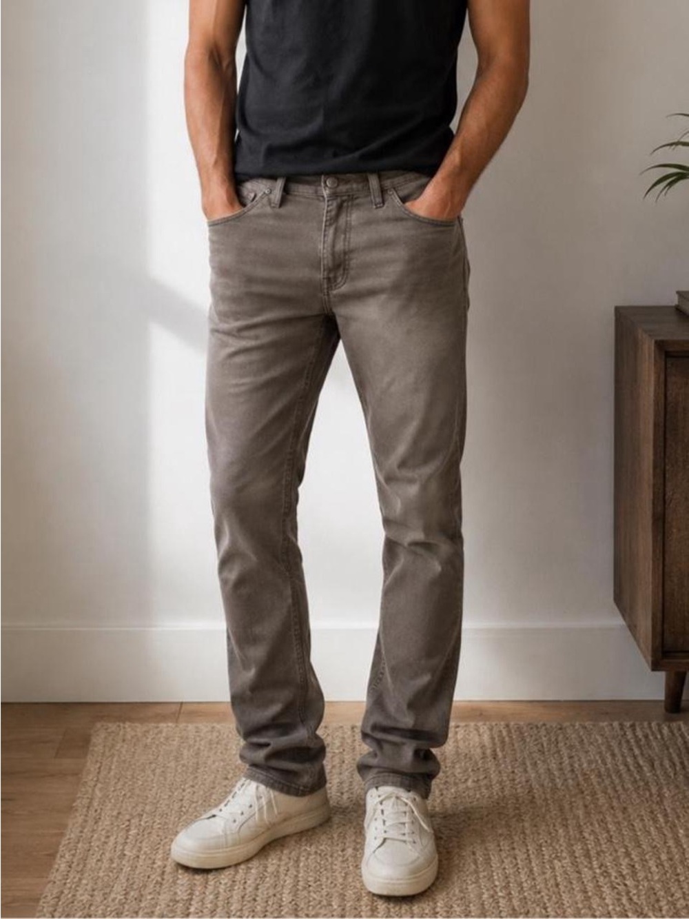 7 For All Mankind Slimmy Taupe Slim Fit Jeans Size 28